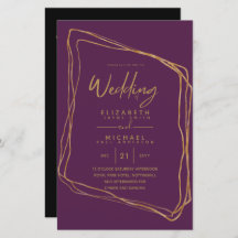 BUDGET Colour Trends GOLD Wedding Invite Modern