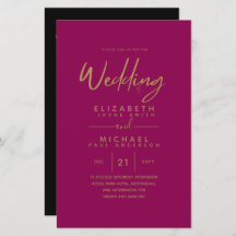 BUDGET Colour Trends GOLD Wedding Invite Modern