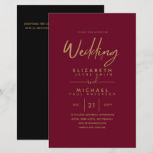 BUDGET Colour Trends GOLD Wedding Invite Modern