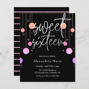 Budget Colourful Glitter Glam Sweet 16 Birthday