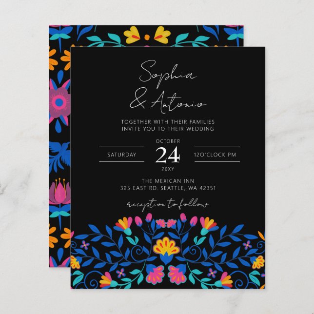 Budget Colourful Mexican Floral Fiesta Wedding (Front/Back)