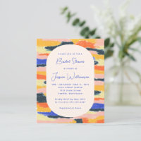 Budget Colourful Photo Playful Blue Shower Invite