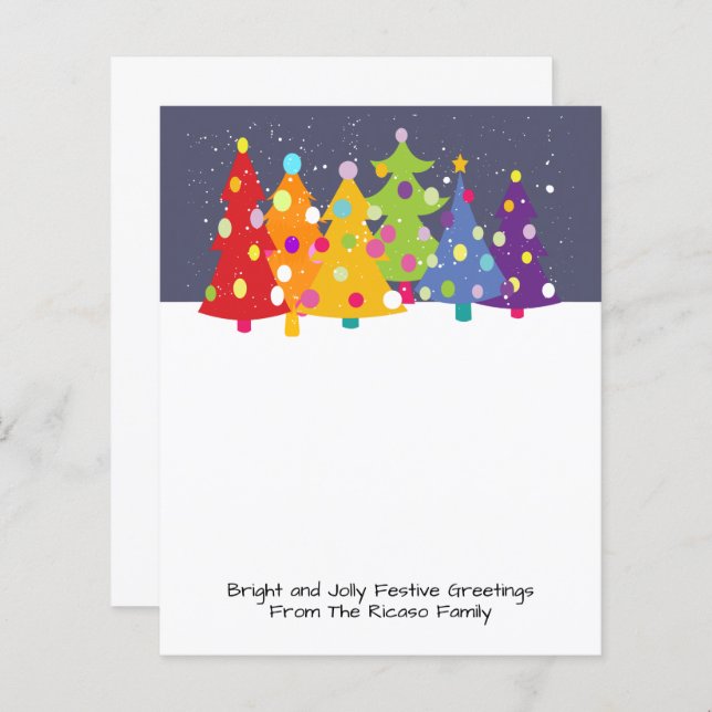 BUDGET Colourful Rainbow Christmas Tree Card (Front/Back)