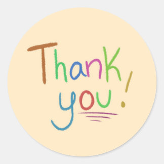 Budget Colourful Thank You Classic Round Sticker