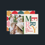 budget Colourful vintage merry christmas photo  Card<br><div class="desc">budget colourful vintage graphic typography merry chritsmas photo card. Part of a bold fun holiday collection.</div>
