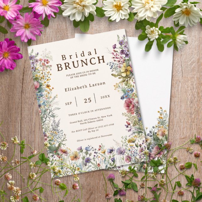 Budget Colourful Wildflower Floral Watercolor Invitation (Budget Colorful Wildflower Floral Watercolor Wedding)