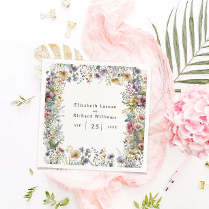 Budget Colourful Wildflower Floral Watercolor Napkin