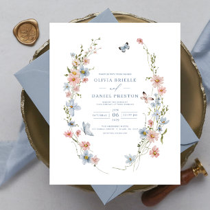 Budget Colourful Wildflower Wedding Invitation