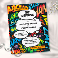 Budget Comic Book Pop Art Wedding Invitation