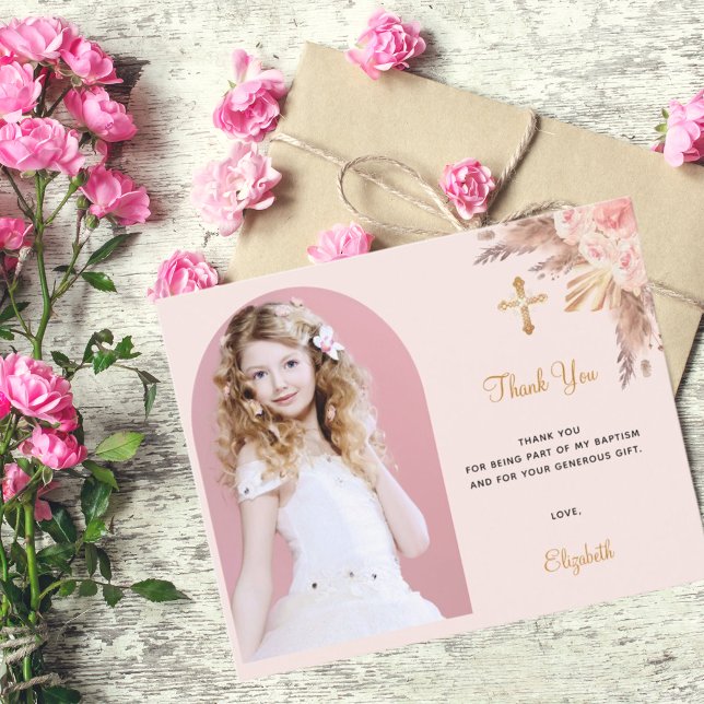 Budget confirmation blush pampas photo thank you (Creator Uploaded)