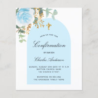 Budget confirmation eucalyptus blue boy floral