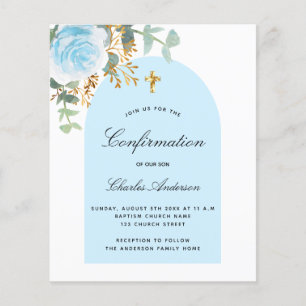 Budget confirmation eucalyptus blue boy floral