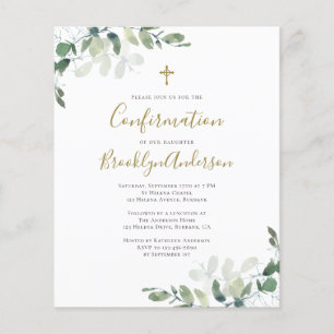 BUDGET Confirmation Invitation Eucalyptus Gold