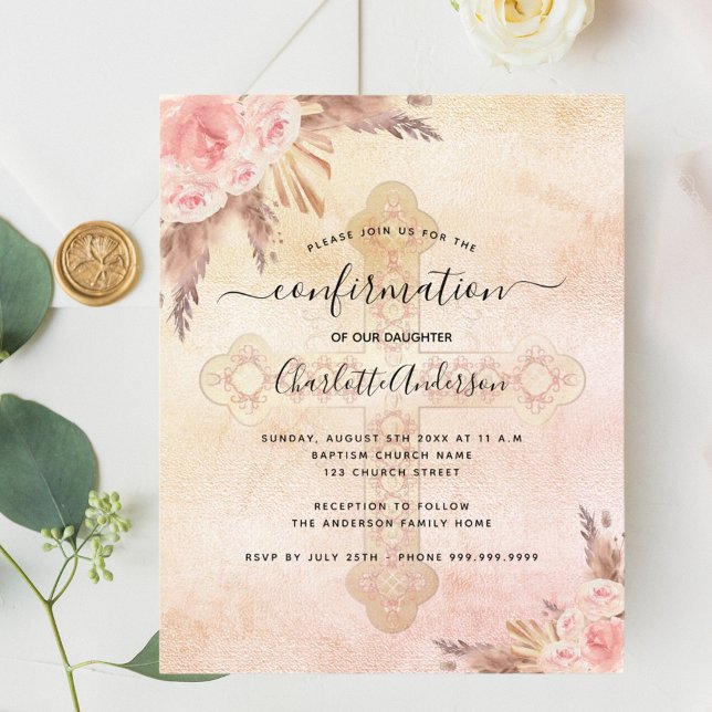 Budget confirmation pampas grass blush rose floral (Creator Uploaded)