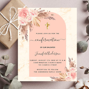 Budget Confirmation pampas grass marble rose blush