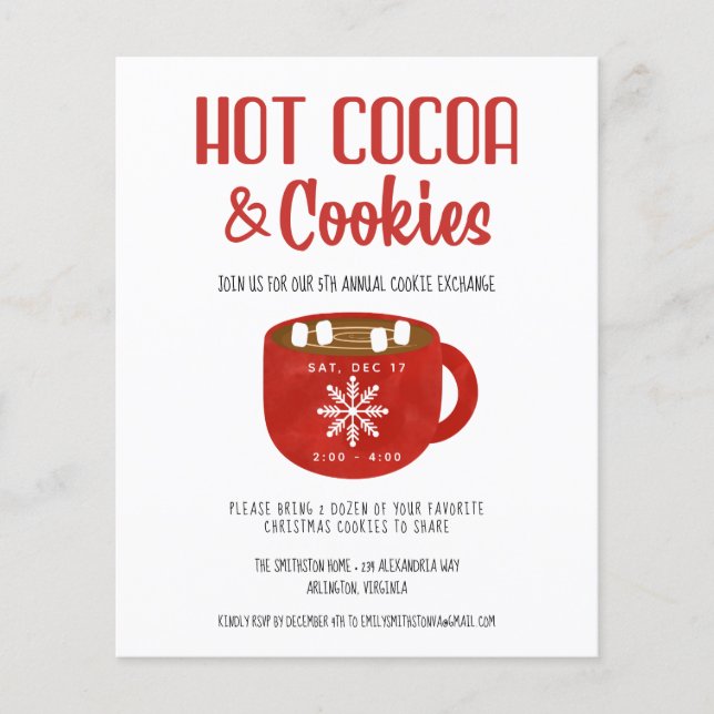 Budget Cookies Cocoa Holiday Party Invitation Flyer (Front)