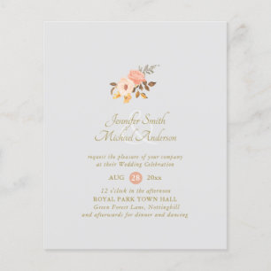 BUDGET Coral Gold Floral Bouquet Wedding Flower