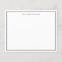Budget Corporate Double Border Mens Note Card