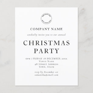 Budget Corporate Text Black White Christmas Party