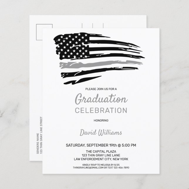 Budget Correctional Officer Graduation Party Invit (Front/Back)