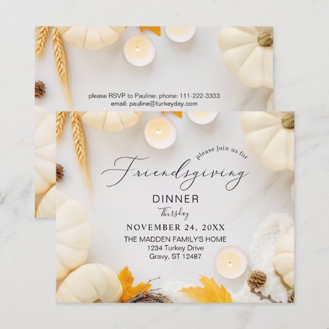 Budget Cosy Friendsgiving Dinner Pumpkin (Front/Back)