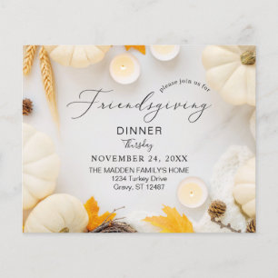 Budget Cosy Friendsgiving Pumpkin Dinner Flyer