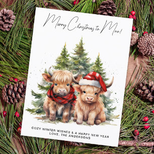 Budget Cosy Highland Cow Calf Farm Merry Christmas
