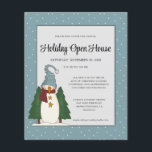 Budget Country Christmas Snowman Open House  Flyer<br><div class="desc">Budget Country Christmas Snowman Holiday Open House Invitation - A whimsical snowman all dressed in his winter best is featured on our budget invitation. Our invitation allows for plenty of room for all of your Holiday Open House or holiday gathering details. Your details are surrounded by a border of falling...</div>