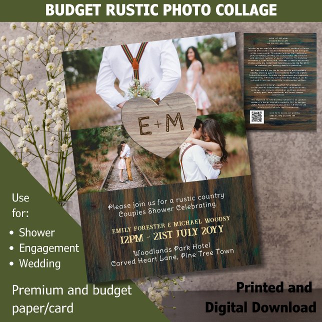 BUDGET Country Rustic Wood Carved Hearts Photo (Creator Uploaded)