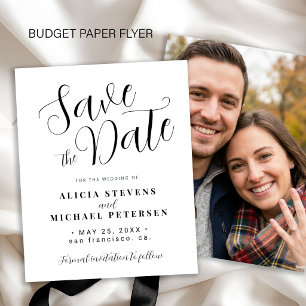 Budget couple photo wedding save the date card