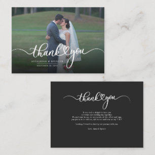 Budget Couple Wedding Photo Script Thank You Card