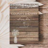 Budget Couple's Shower Rustic Invitation