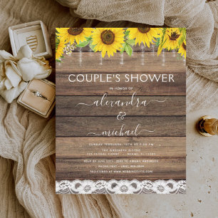 Budget Couple's Shower Sunflower Invitation
