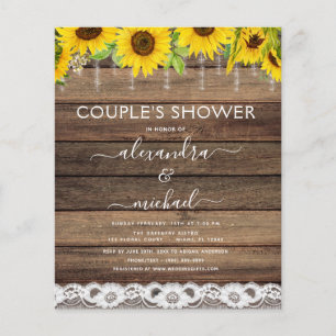 Budget Couple's Shower Sunflower Invitation Flyer
