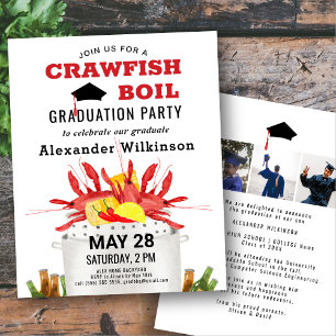 BUDGET Crawfish Boil Graduation 3 Photo Invite