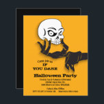 Budget Creepy Skull Halloween Invitations<br><div class="desc">Small 4.5" x 5.6" paper Halloween party invitations feature a spooky gloved hand holding a white skull. Fun for Halloween costume party invitations, kid's birthday party invitations, adult Halloween costume party invitations, just change the wording to fit your occasion. These affordable invites are printed on 110 lb paper available in...</div>