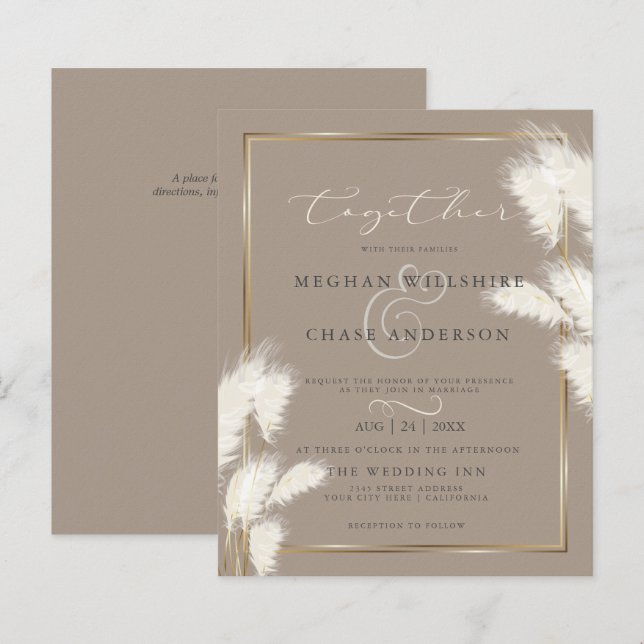 Budget Custom Abby2 Elegant Ivory Pampas Grass (Front/Back)