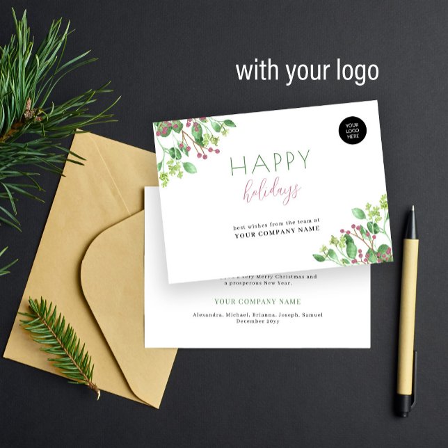 Budget custom logo business corporate holiday card (Creator Uploaded)