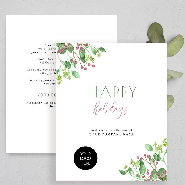 Budget custom logo business corporate holiday card (Creator Uploaded)