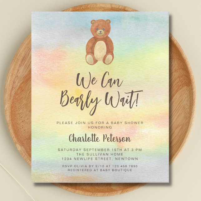 Budget Cute Bear Baby Shower Invitation (Creator Uploaded)