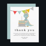 Budget Cute Dinosaur Cake Kids Birthday Thank you<br><div class="desc">Budget Cute Dinosaur Cake Kids Birthday Thank you. A budget price SMALLER 4.5” x 5.6” alternative. Available in a SEMI GLOSS 110 lb CARD STOCK which is the default option (recommended for invitations, similar to the thickness of a postcard), OR a SATIN FINISH 80 lb THINNER PAPER STOCK (more suited...</div>