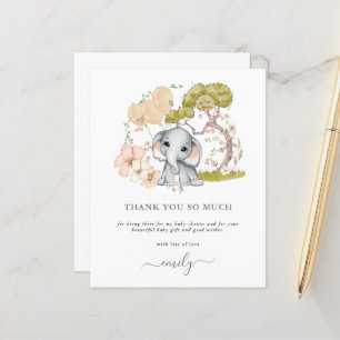 Budget Cute Elephant Baby Shower Thank You
