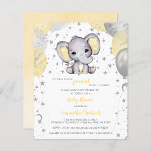 BUDGET Cute Elephant Yellow Balloons Baby Shower