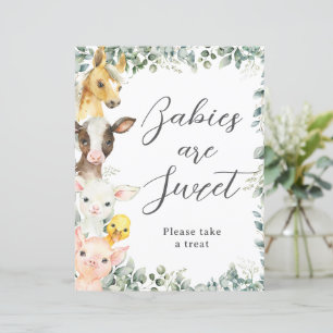Budget Cute Farm Animals Baby are Sweet Treat Sign