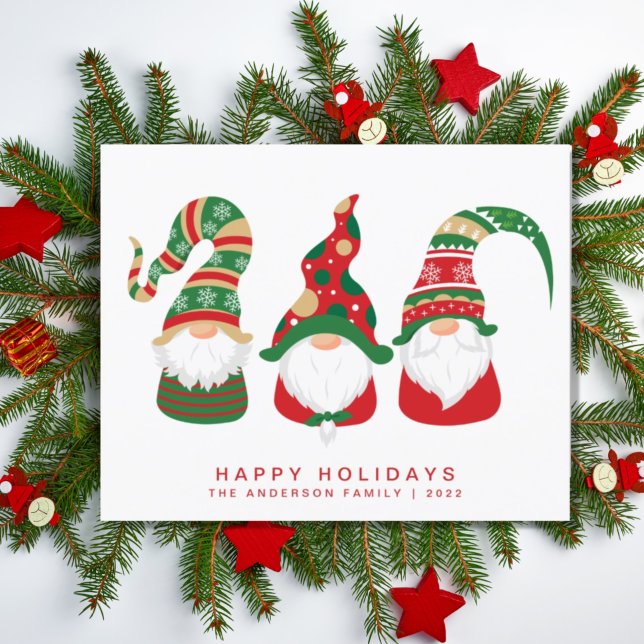 Budget Cute Gnomes Christmas Holiday Card (Creator Uploaded)