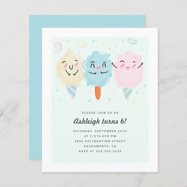 Budget Cute Kawaii Sugar Candy Kids' Birthday (Front/Back)