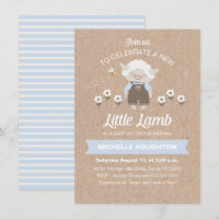 Budget Cute Lamb Baby Boy Shower Invitation