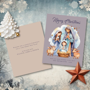 Budget Cute Nativity Merry Christmas Card