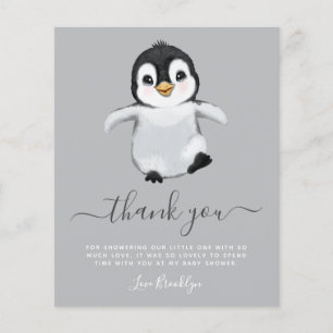 BUDGET Cute Penguin Baby Shower Thank You Card