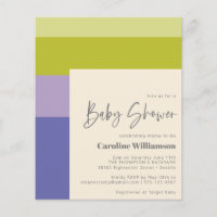 Budget Cute Purple Green Stripe Modern Baby Shower